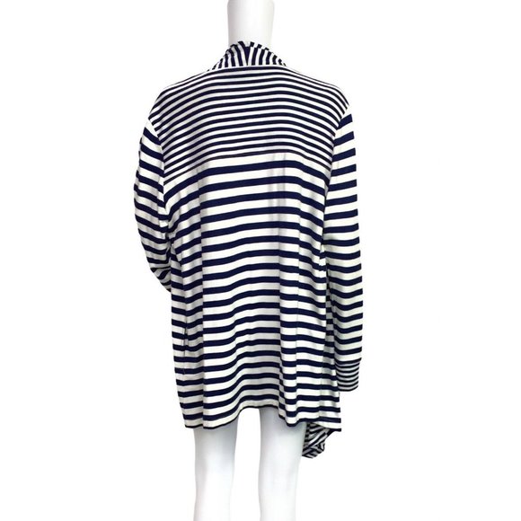 Chico's Zenergy Blue Striped Open Cardigan Sweater Size 2 Large - Picture 5 of 10